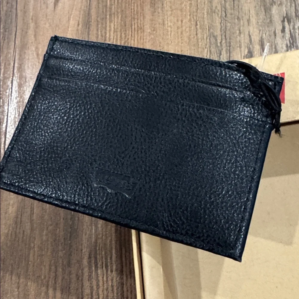Levi's Black Leather Slim Card Case